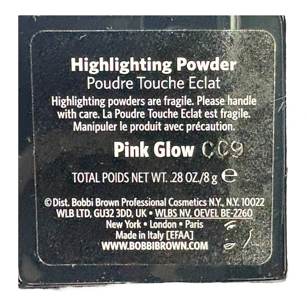 NIB Bobbi Brown Highlighting Powder Color‎ PINK GLOW Compact Size 0.28 Oz. / 8 g